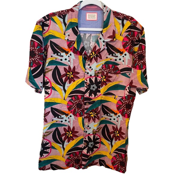 Scotch & Soda Other - Scotch Soda Mens XXL Floral Button Up Camp Shirt Hawaiian Tropical Vacation